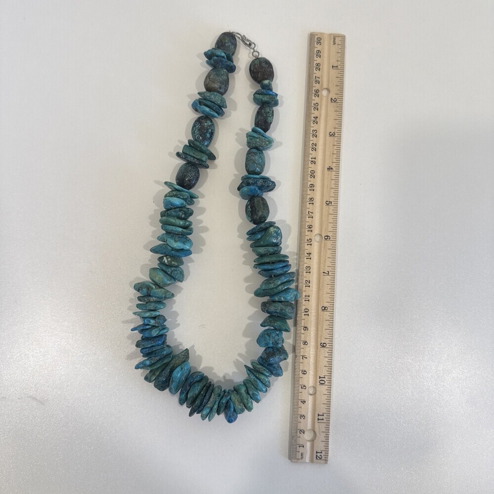 Vintage Turquoise 11” Necklace Nuggets Native American Navajo 9.5oz